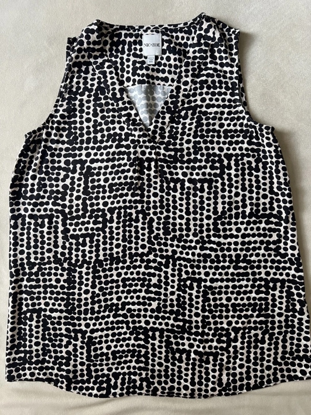 Nic+Zoe Daydream Dot Sleeveless Top Womens Size XS